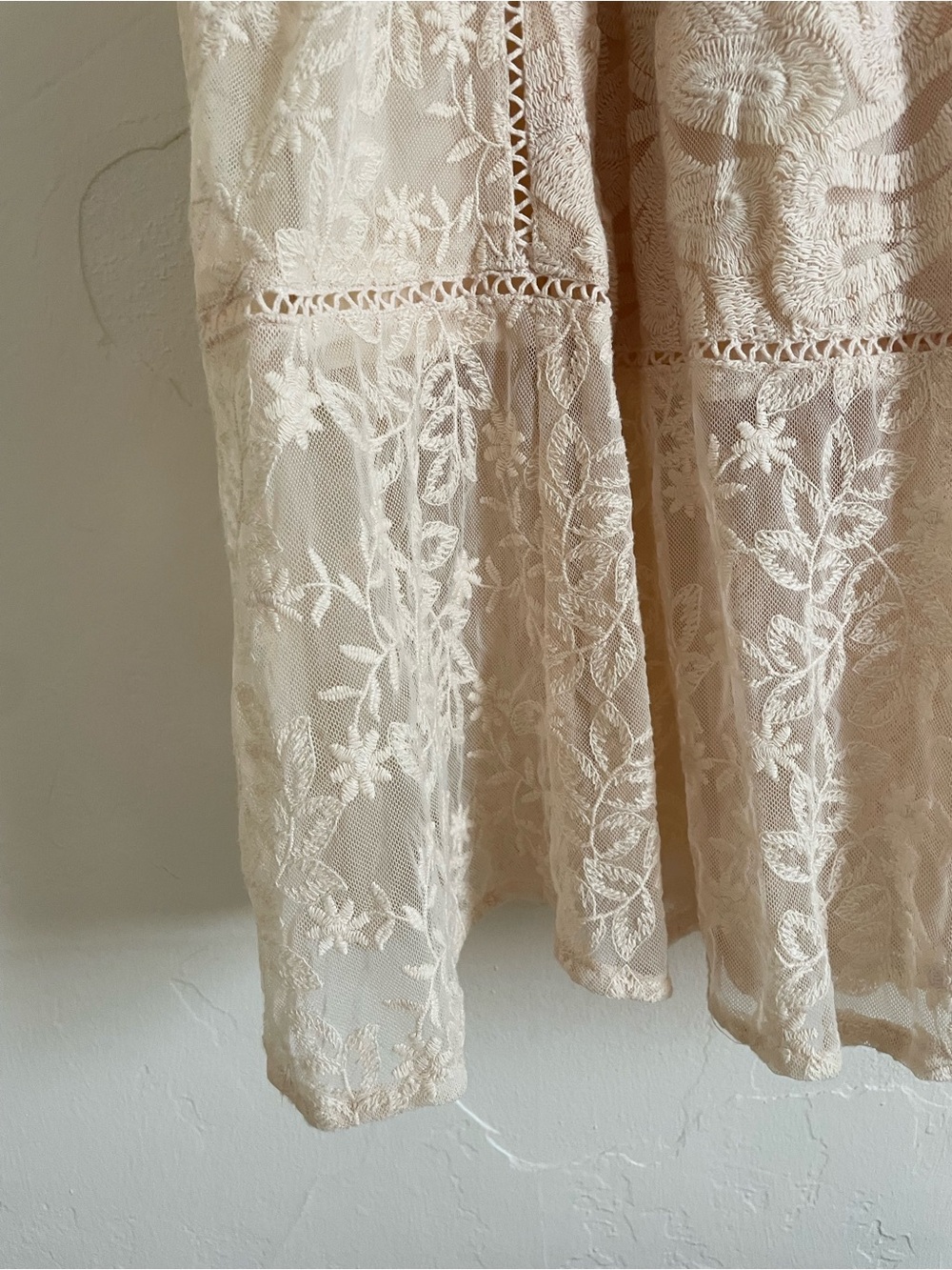 Cream Embroidered Lace free people dress - Picture 2 of 5